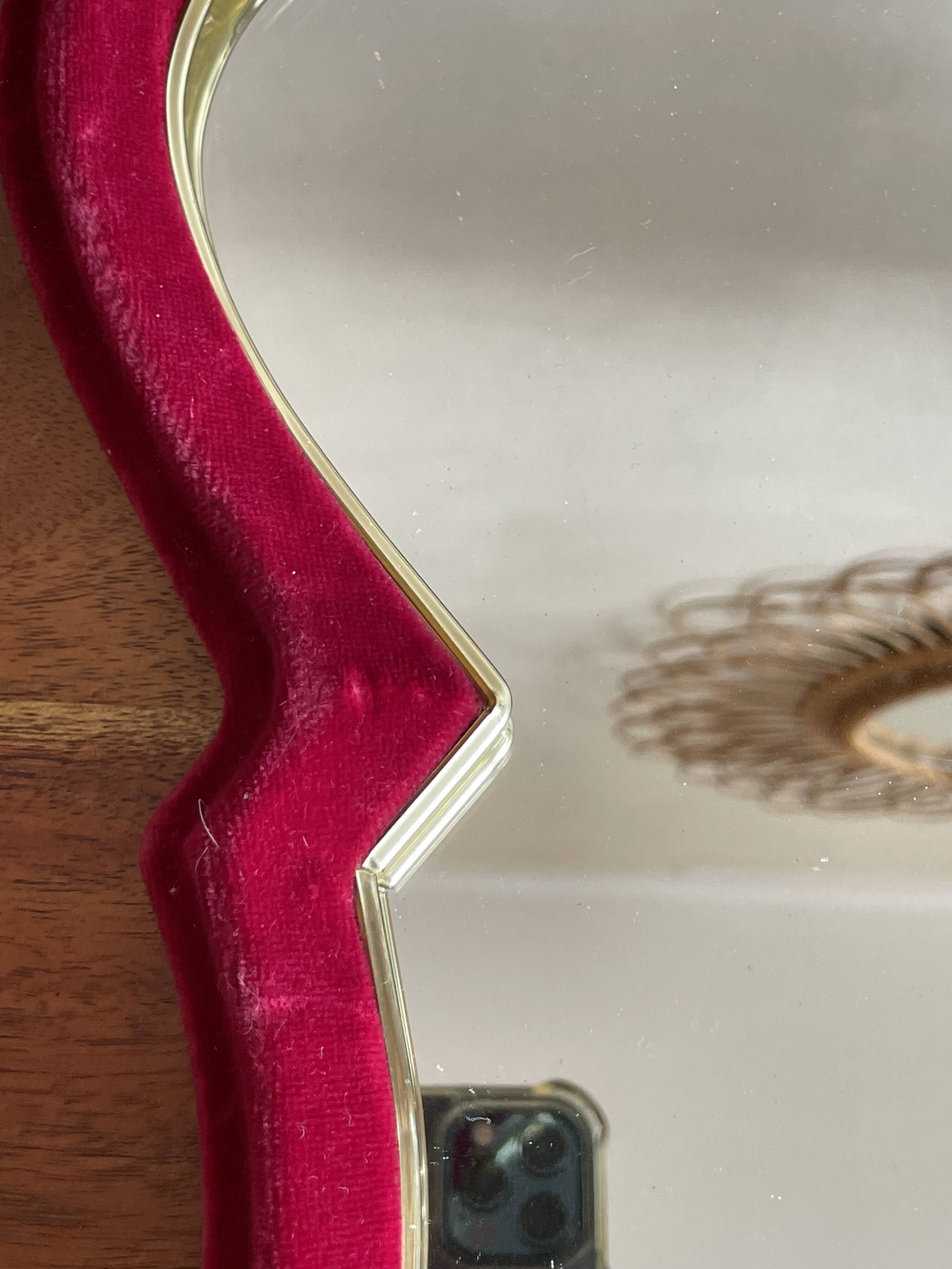 Red and gold felt mirror