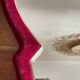 Red and gold felt mirror