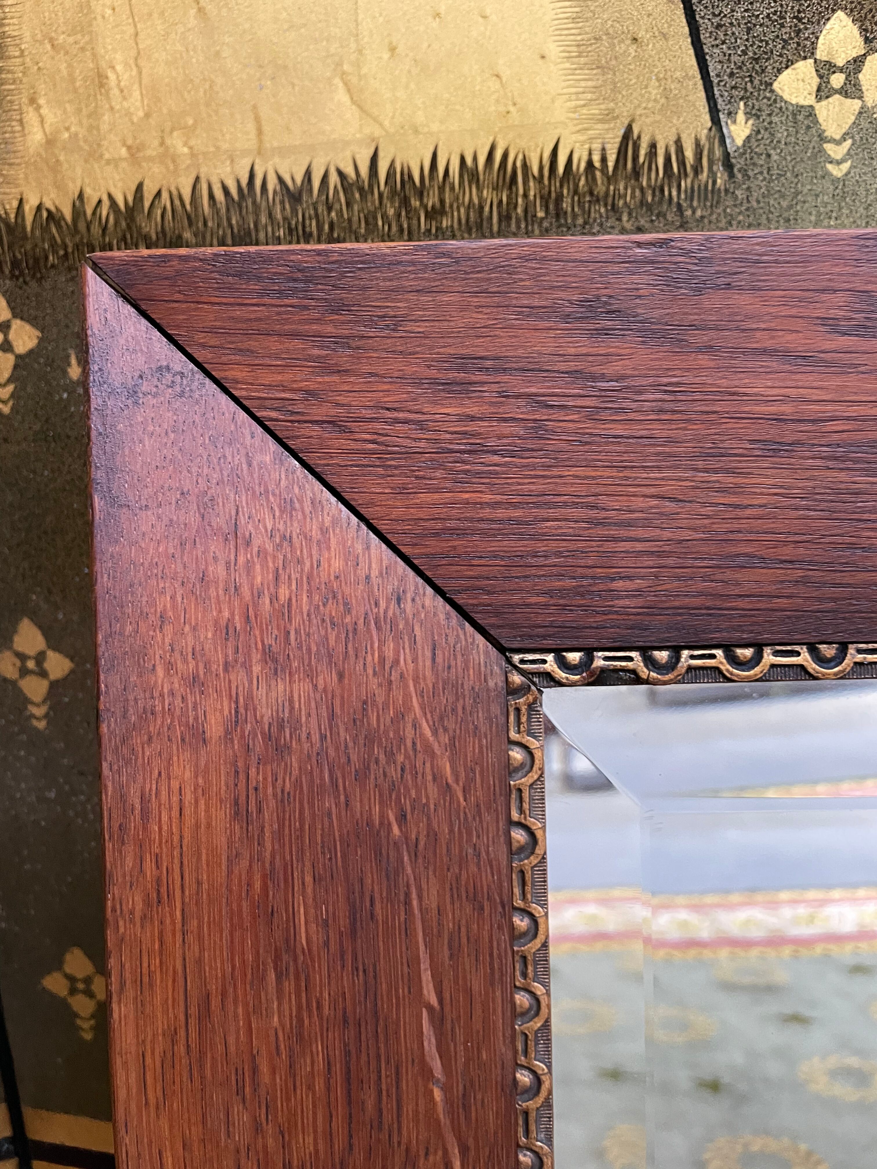 Oak mirror and old golden border