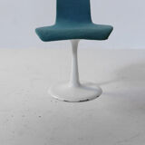 Set of 4 Space Age Blue swivel tulip chairs