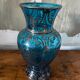 Ancient Venice vase in blown glass enamelled Murano decoration in silver