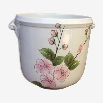Cache pot décor fleurs pastel