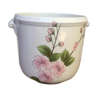 Cache pot décor fleurs pastel