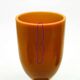 Angel vase, modernism, orange glass, designed by S. Sadowski, Poland, 1970s