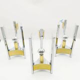 Hurricane wall lamp by  Sciolari, 1960s, set of 3