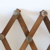 Vintage coat rack, wood, accordion