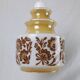 Venini Vintage Murano Glass Pendant Light, White and Brown Floral Design, 1950s