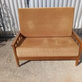 Scandinavian style oak bench in the 60s
