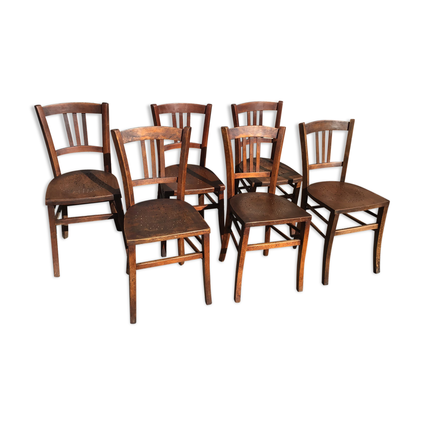 6 vintage bistro chairs 1950