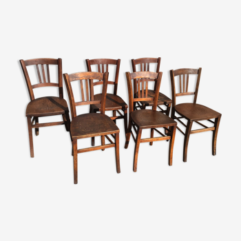 6 chaises bistrot vintage 1950