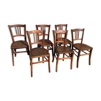 6 vintage bistro chairs 1950
