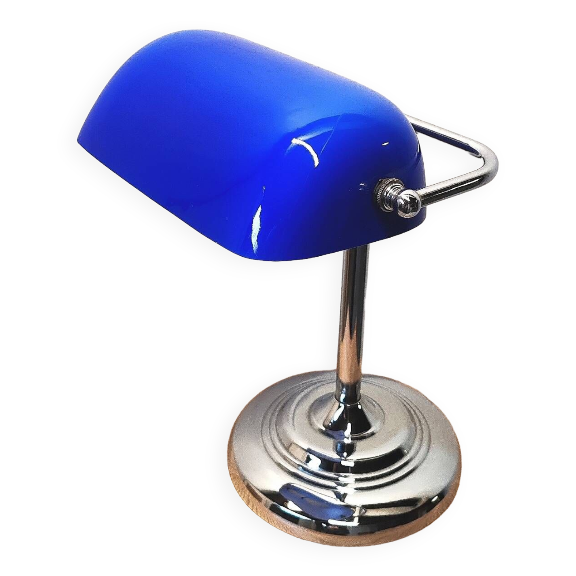 Blue banker's lamp