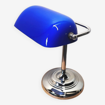 Lampe de banquier bleue