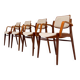 Ensemble de 4 chaises rembourrées Hartmut Lohmeyer pour Wilkhahn, années 1960.