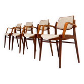 Set of 4 reupholstered Hartmut Lohmeyer chairs for Wilkhahn, 1960s