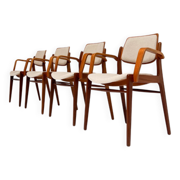 Set of 4 reupholstered Hartmut Lohmeyer chairs for Wilkhahn, 1960s