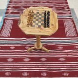 table d'échecs en bois d'olivier rustique