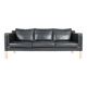 Danish design black leather sofa from Mogens Hansen