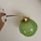 Vintage art deco globe wall light in green glass