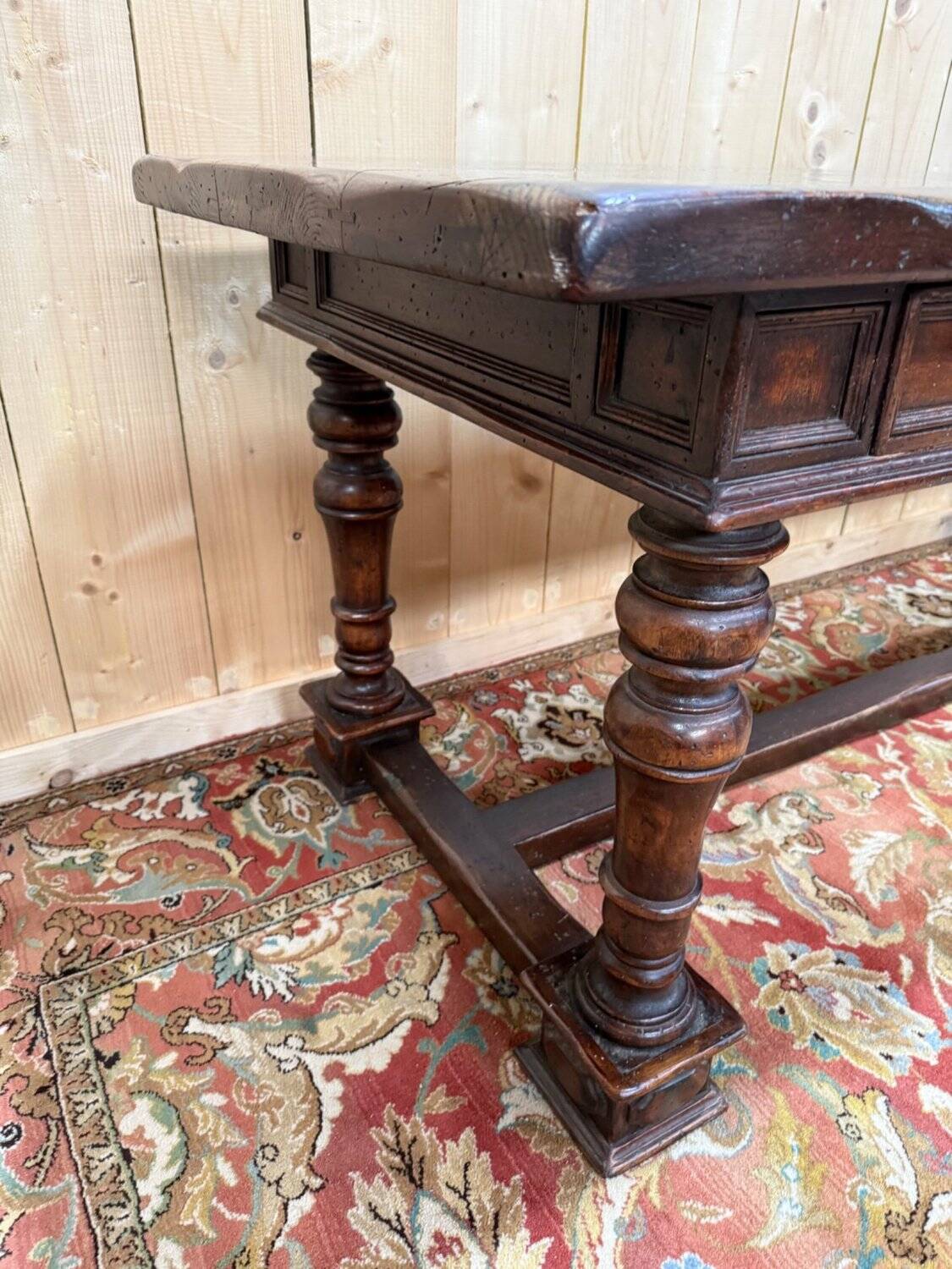 Louis XVI solid walnut dining table