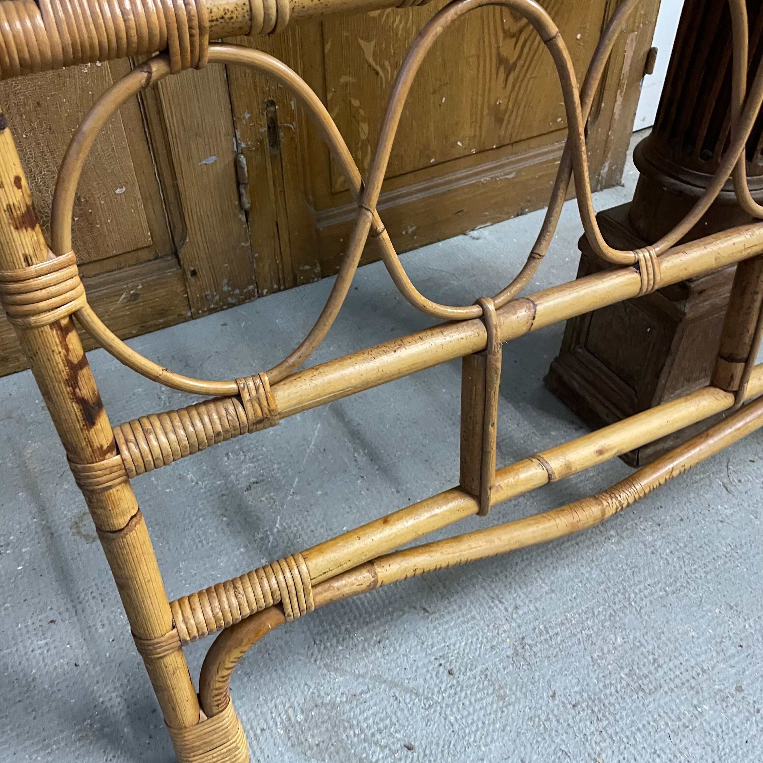 Vintage rattan headboard