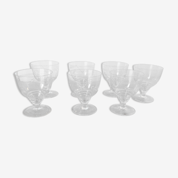 7 verres en cristal anciens