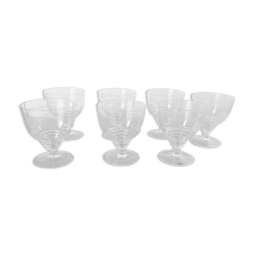 7 verres en cristal anciens