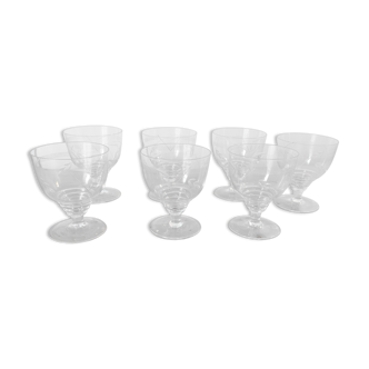 7 verres en cristal anciens