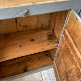 Factory blue patinated workshop furniture