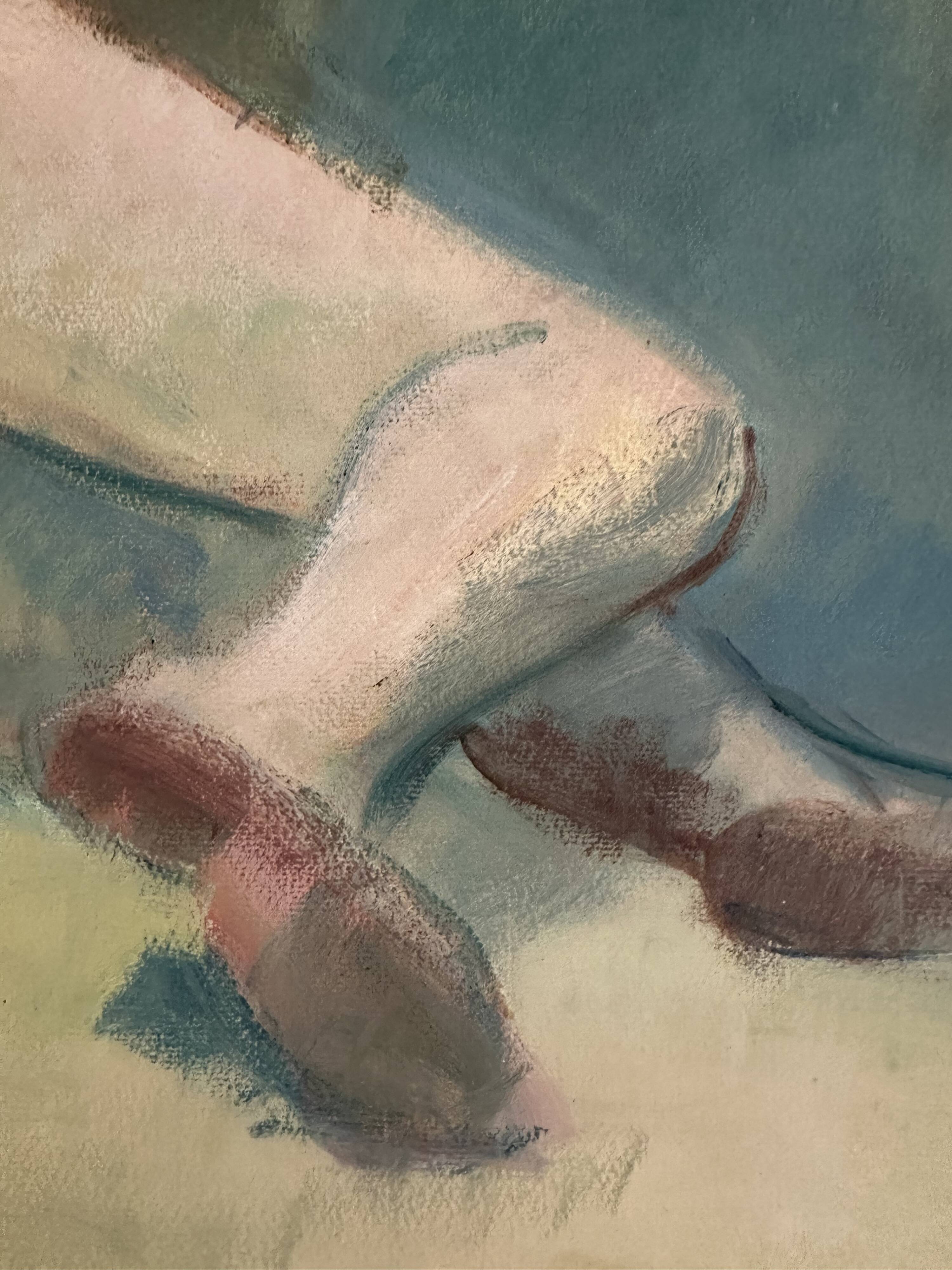 Figurative painting signed Marais, France, 1970s