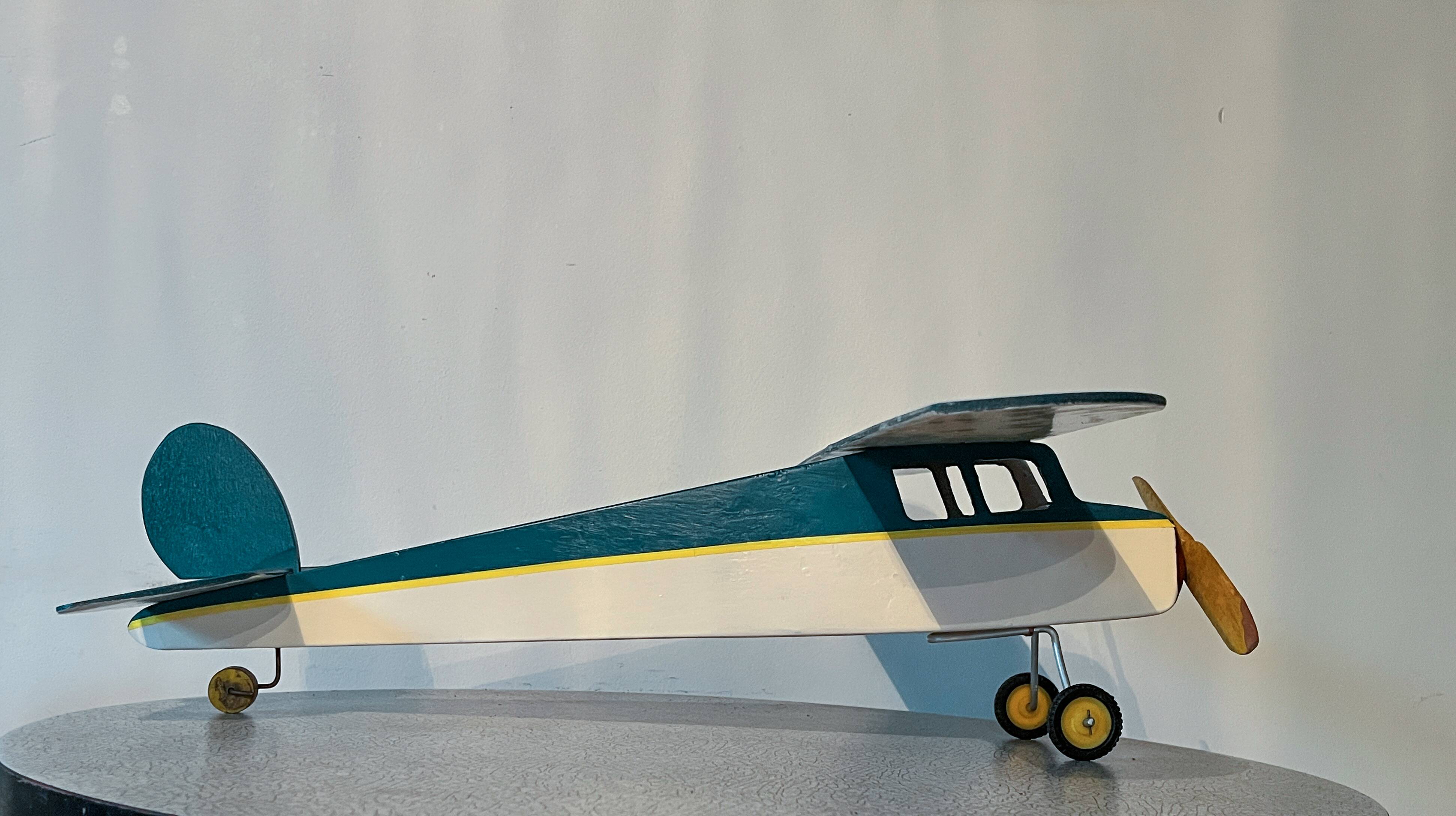 Wooden airplane, vintage toy, 70s