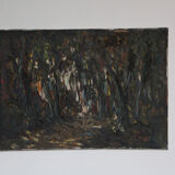 Abstract oil on canvas painting "The Forest" Amsterdam circa 1950