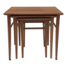 Series of 3 Scandinavian teak nesting tables