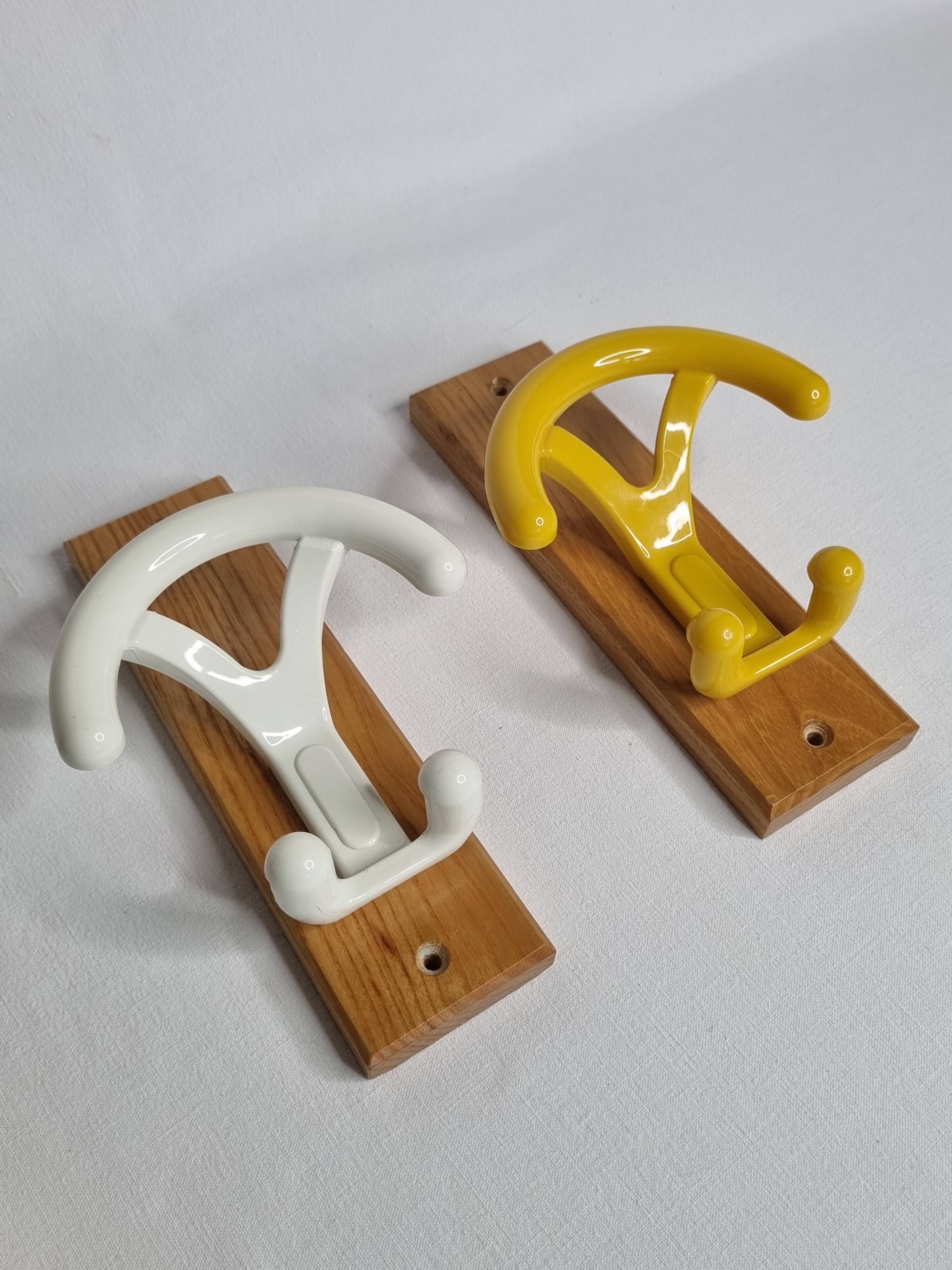 Pair of vintage "Ghidini Italy" coat hooks, two hooks, 20 cm