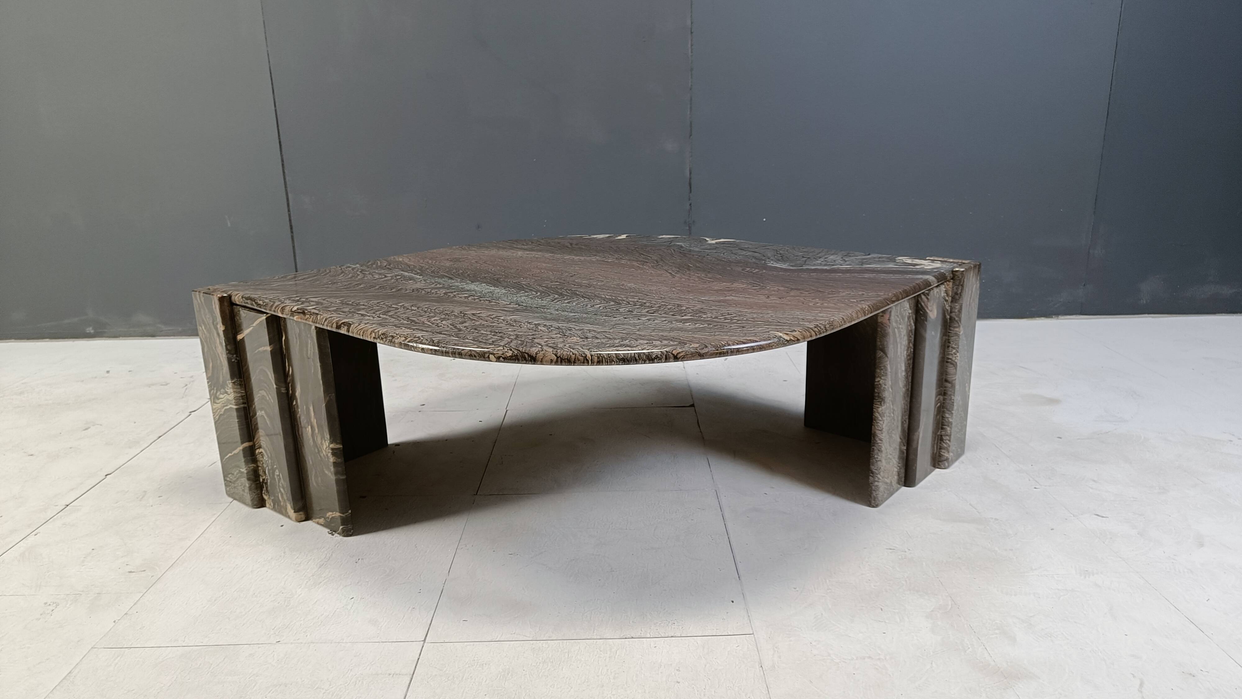 Vintage marble coffee table, 1980s