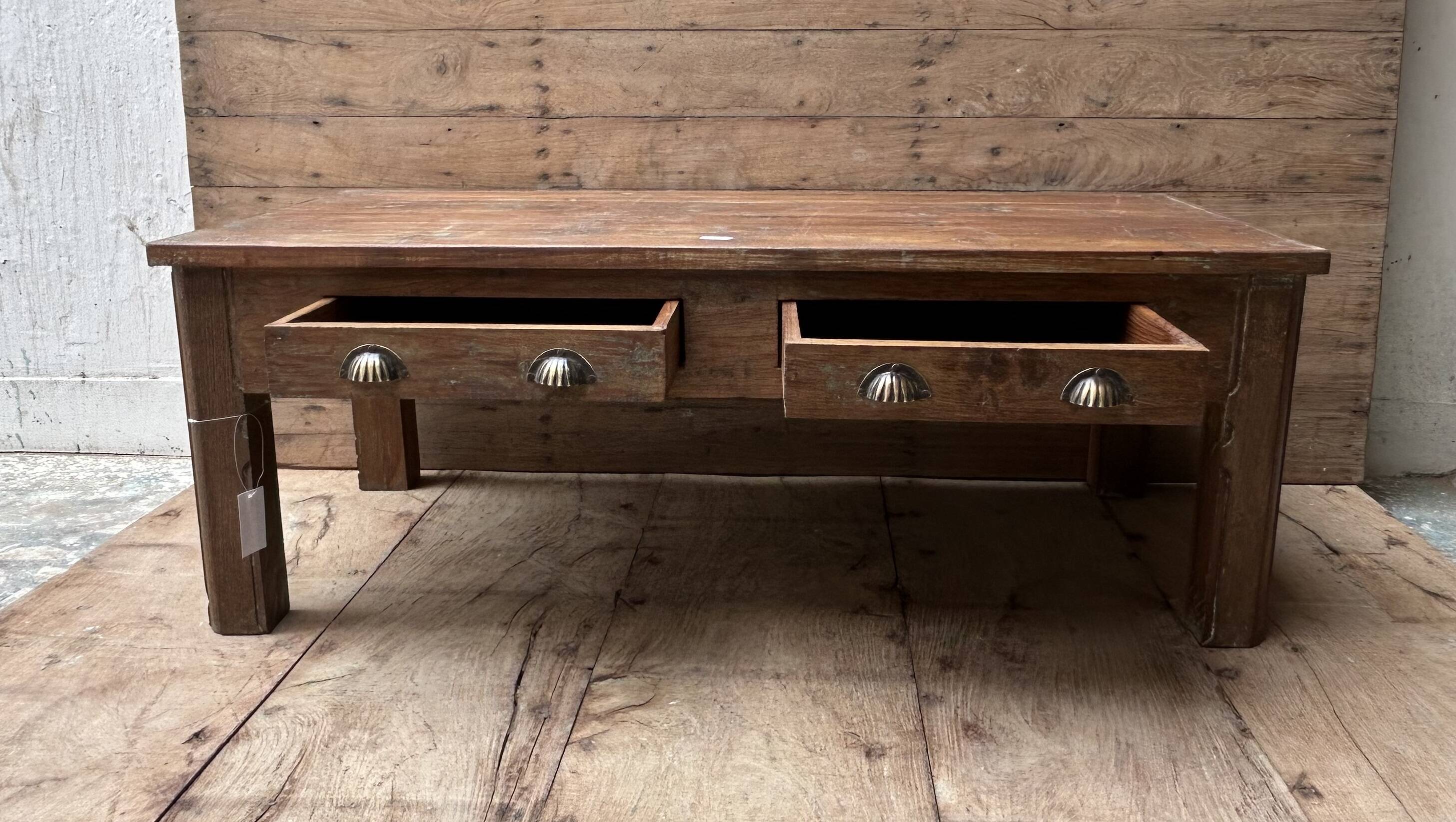 Burmese teak coffee table