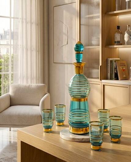 Mid Century Modern liquor set Toscana 1960s
