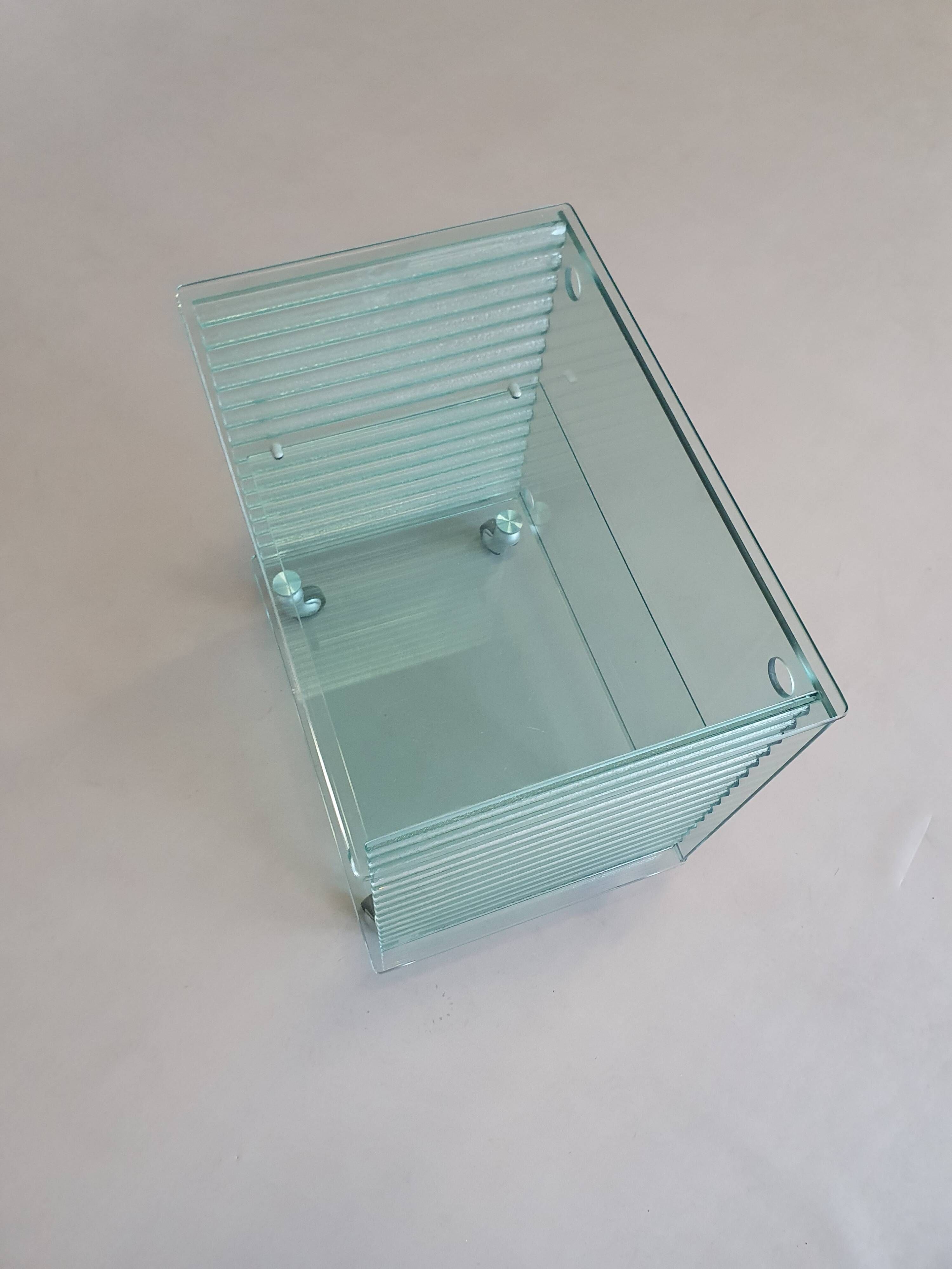 Onda Series Glass Media Cabinet by Ron Arad for Fiam, Italy, 1980