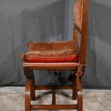 Chaise Curule en Noyer massif, goût Renaissance – Fin XIXe