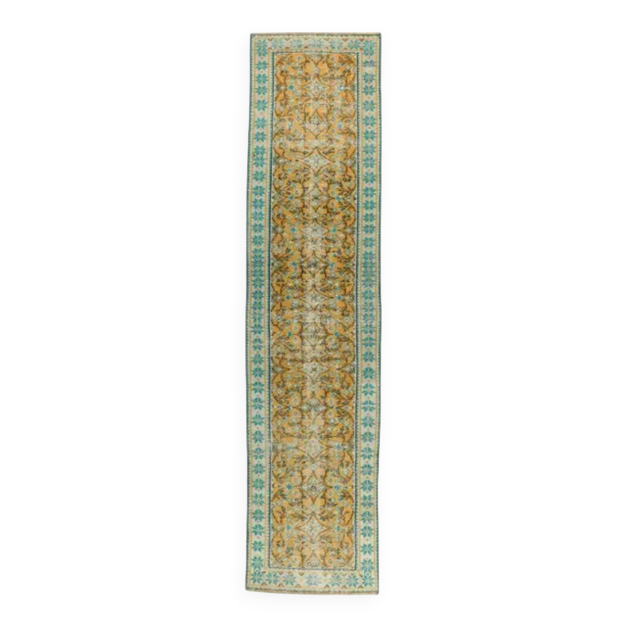 1960s Vintage Turkish Hand-Knotted Runner 76x324