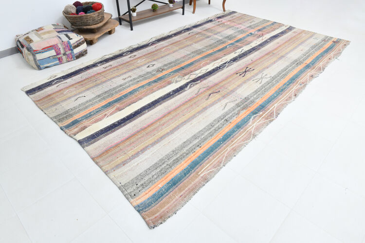 Modern striped kilim rug 220x390cm