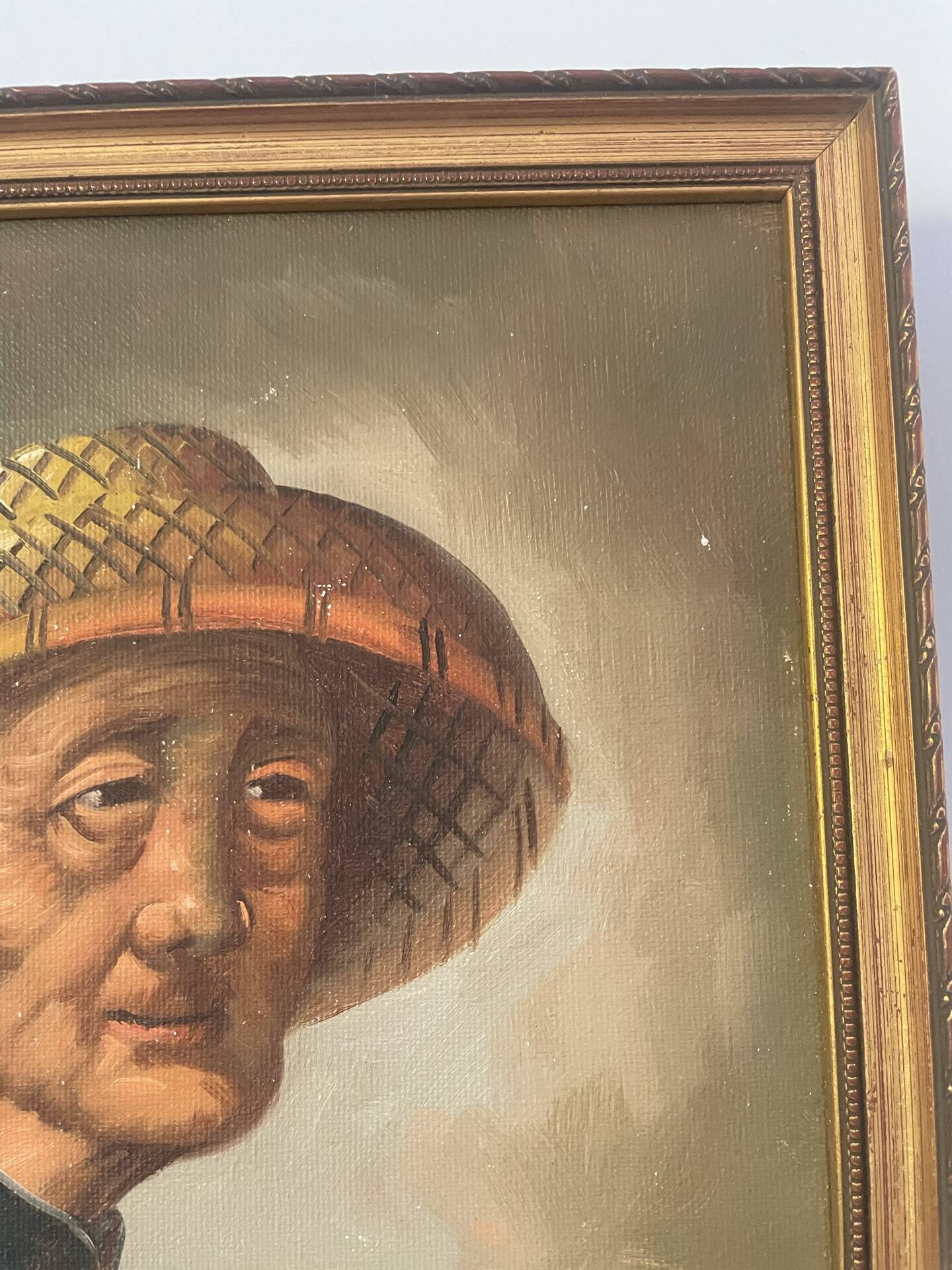 Portrait huile sur bois