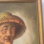 Portrait huile sur bois