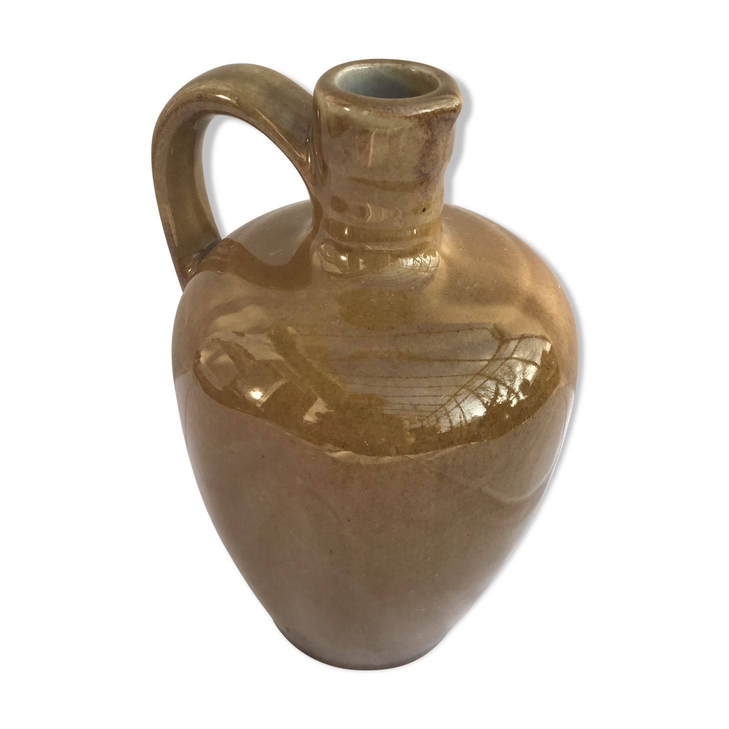 Old Bottle - Anse Ceramics Enamelled Brown Brown 70s Vintage