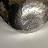 Centerpiece cup in hammered silver metal free form 1980