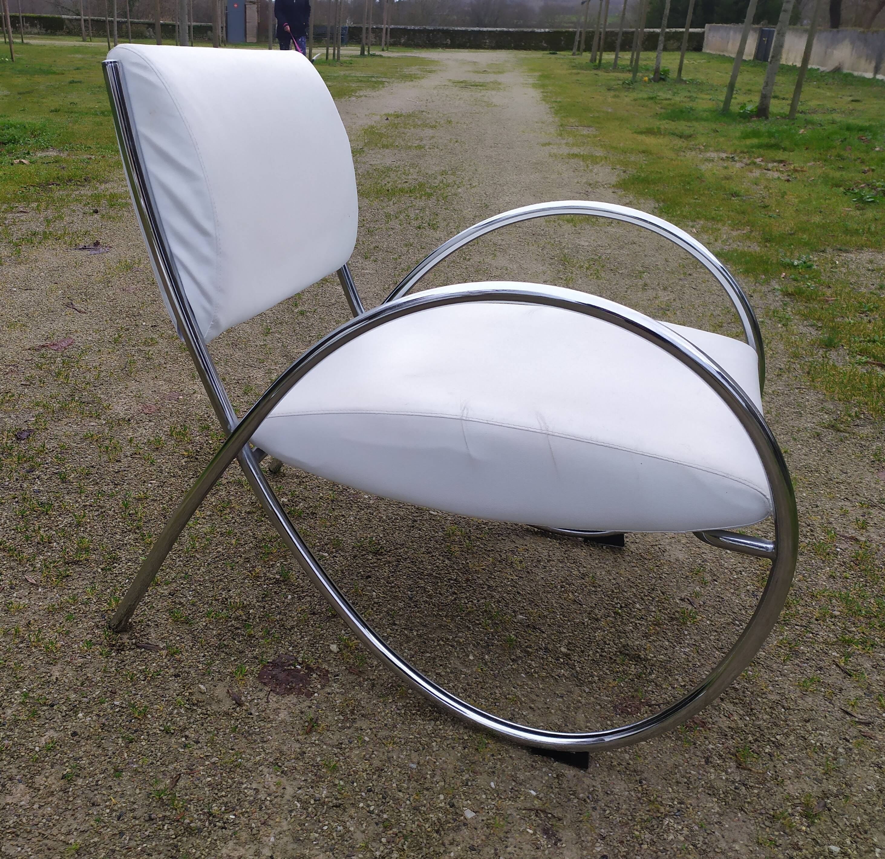 Pair of designer armchairs - 80s