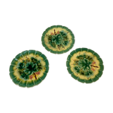 3 plates barbotine theme vines