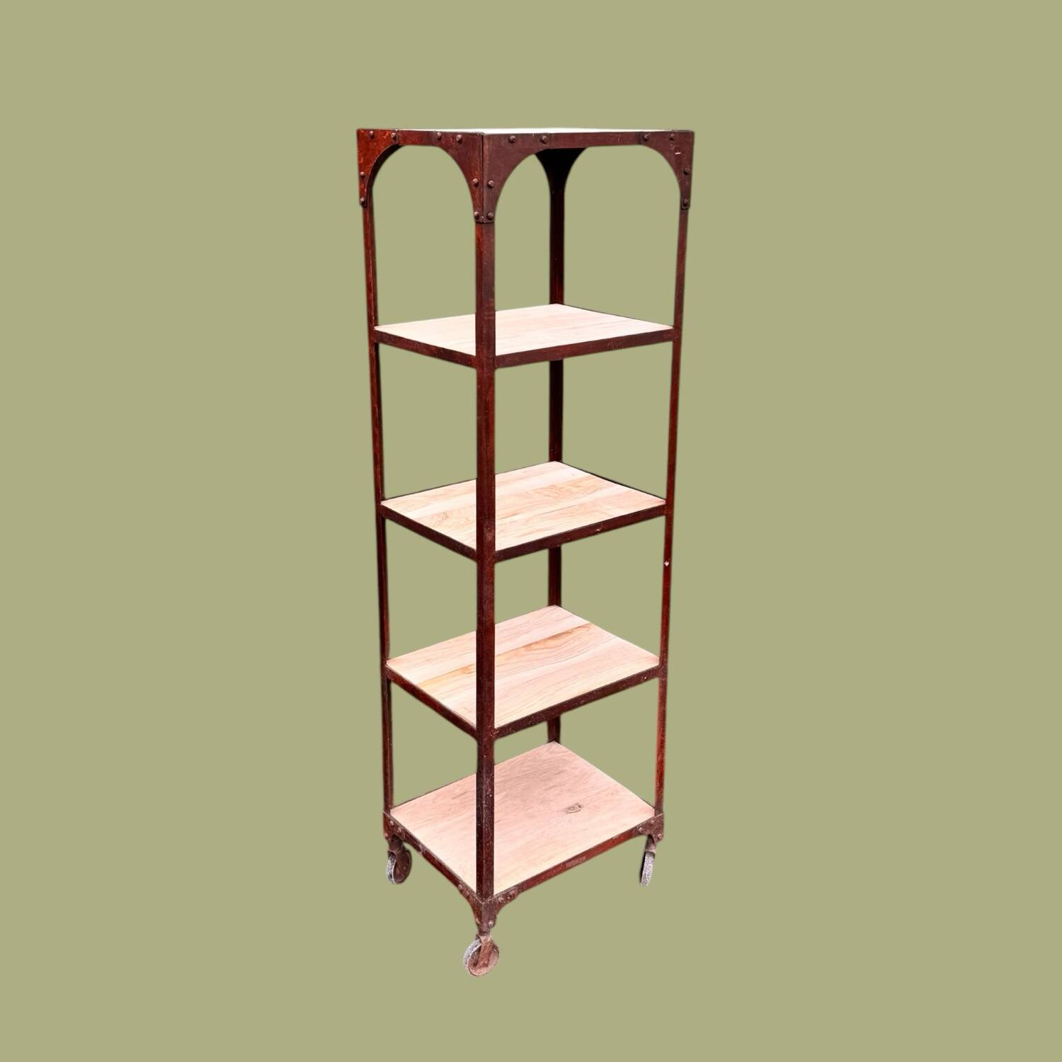 Antique workshop furniture, industrial shelving
