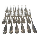 12 silver plated dessert forks by Christofle Vendome, 17.1 cm