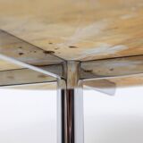 Roche Bobois Marble and chromed metal table. Circa 1970